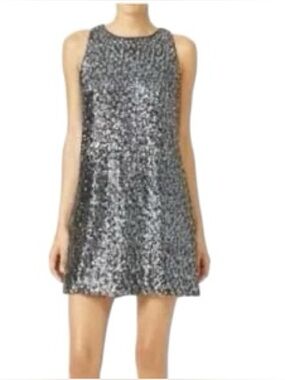 Eliza J Silver Sequin Sleeveless A-Line Dress Size 8
